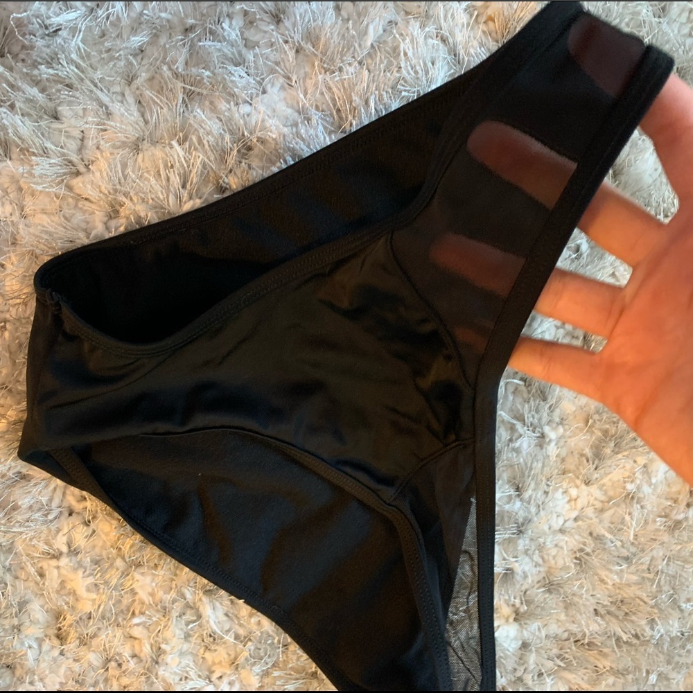Express black mesh side bikini bottom